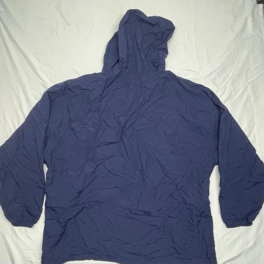 LL Bean Mens XXLT | 2XLT Tall Hooded Packable Windbreaker Navy Hidden Hoodie